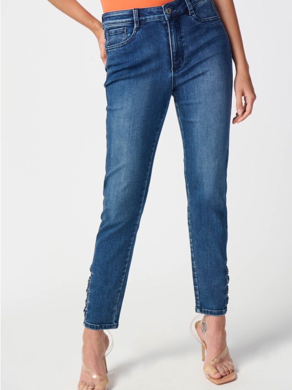 Joseph Ribkoff Mid-Rise Ankle Blue Jeans